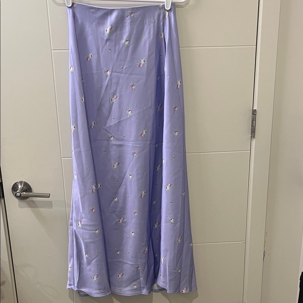 NWT Chic Lavender Floral Maxi Skirt